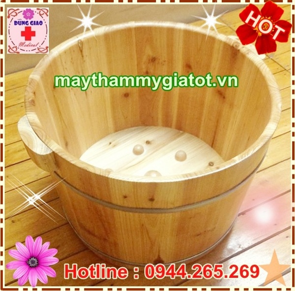 Chậu ngâm chân SPA nguyên liệu gỗ Pơ Mu