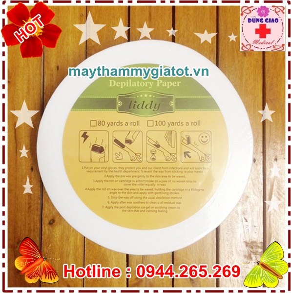 Giấy waxing lông Liddy cao cấp dạng cuộn 100m