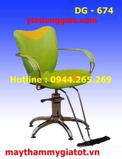 Ghế cắt tóc nữ tay sắt có gỗ DG - 674