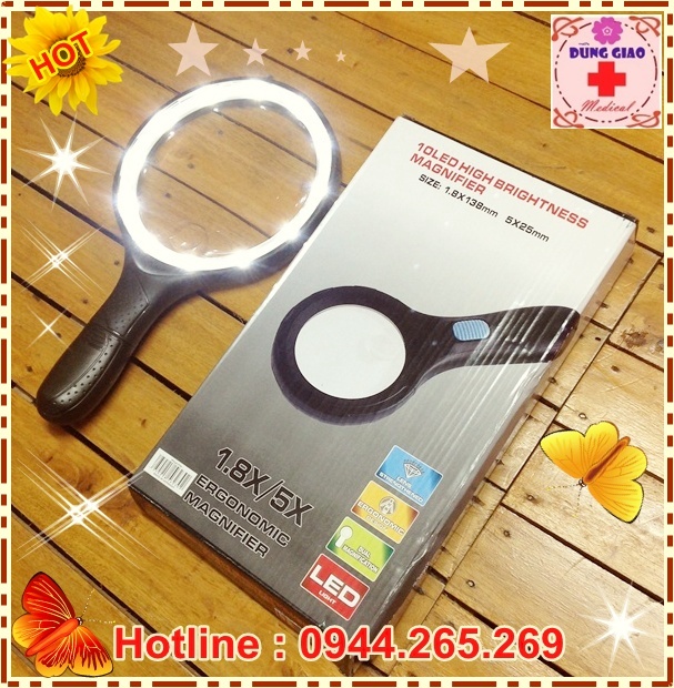 Kính lúp Đức cao cấp có 10 đèn LED DG-26
