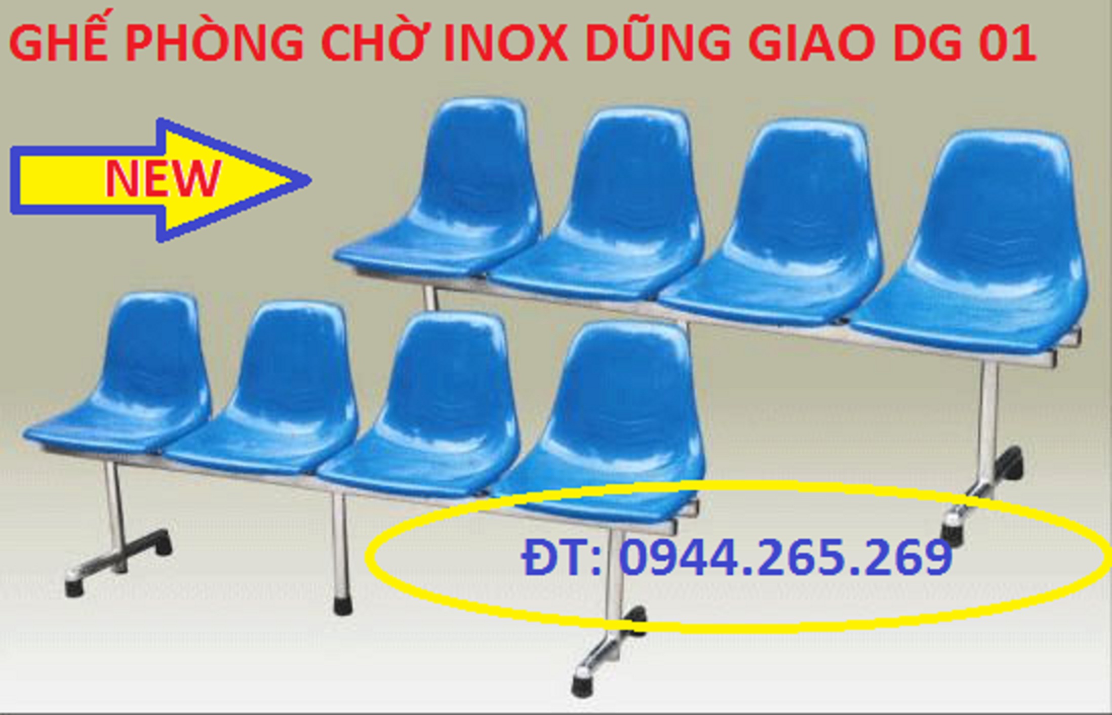 GHẾ NGỒI CHỜ INOX MẶT NHỰA 